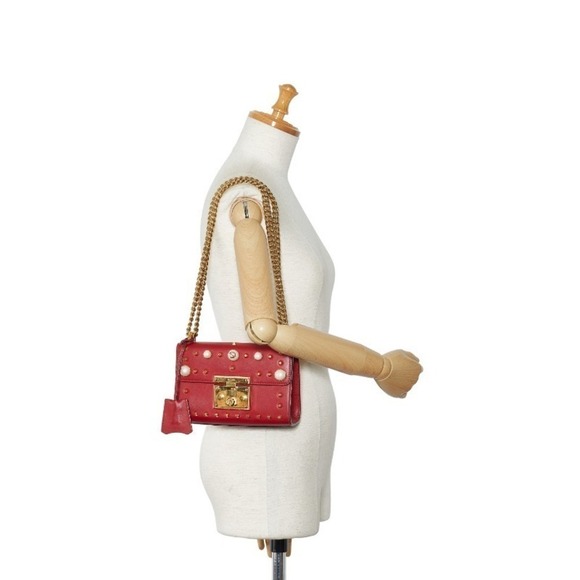 Authentic Gucci Studded Leather Small Padlock Shoulder Bag - Picture 8 of 8